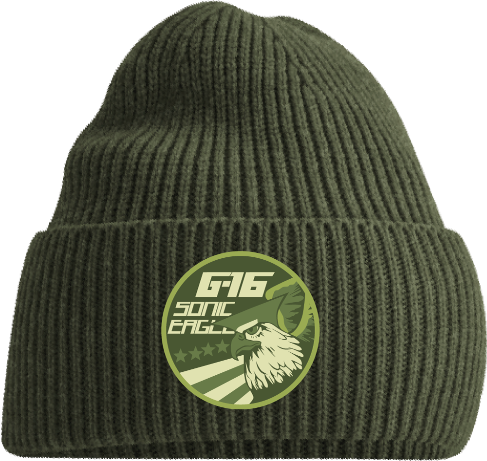 STREET FIGHTER - 'G16 Sonic Eagle' Beanie - Olive Green – 10/0 Merch