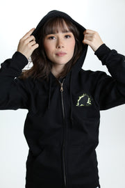 STREET FIGHTER 'Blanka Electric Thunder' embroidered zip up hoodie - Black