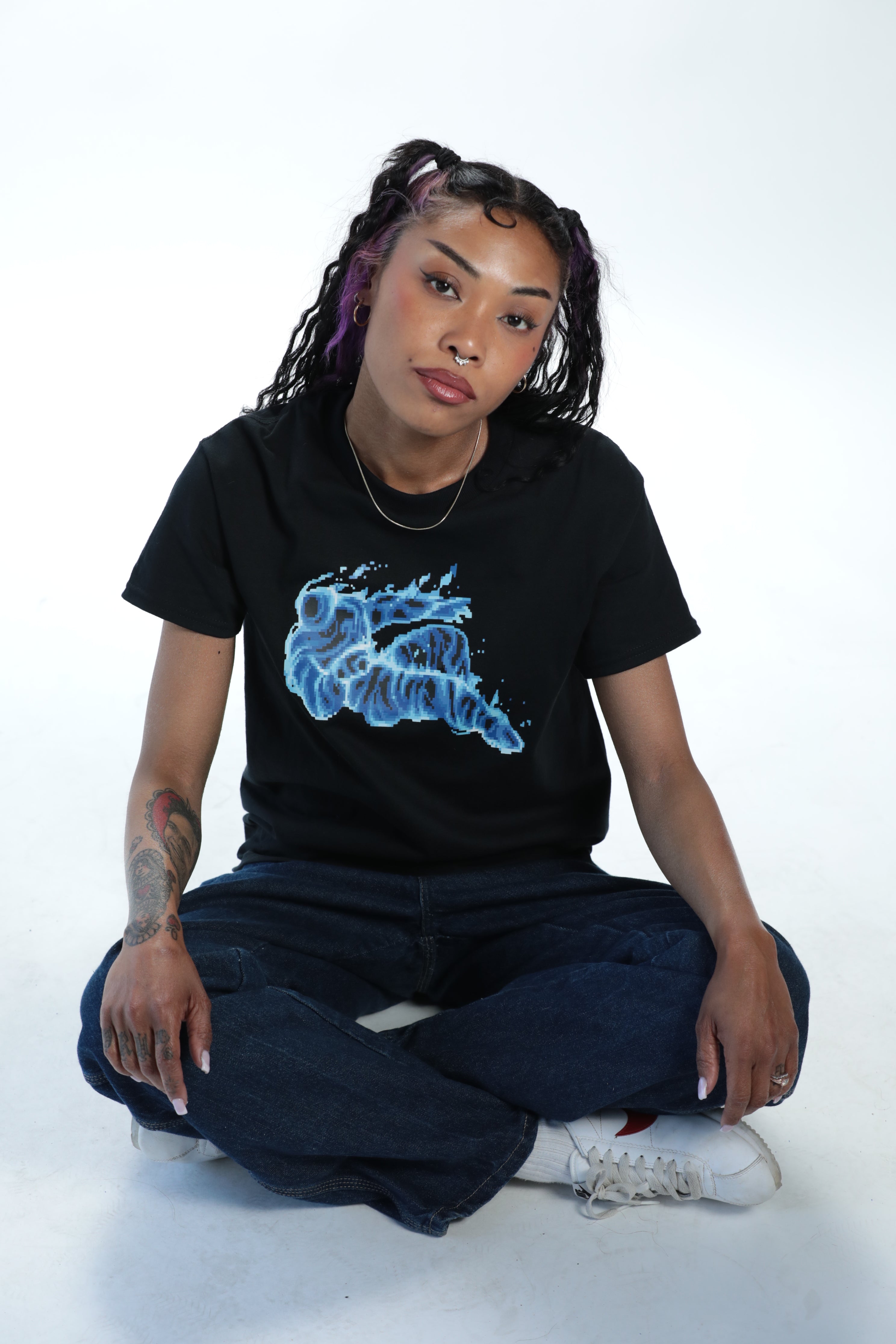 onegaigoto spray print tee⋆.˚⊹⁺ STREET FIGHTER - 'Burning Sprite Psycho Edition' T-Shirt