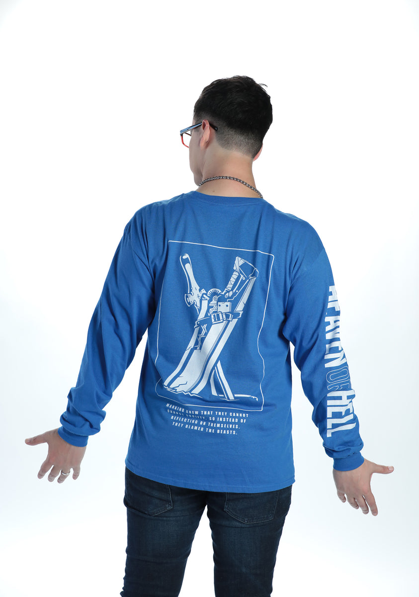 GUILTY GEAR - 'Heaven Or Hell' Long Sleeve Shirt - Blue – 10/0 Merch