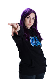 STREET FIGHTER - 'Burning Sprite Psycho Edition' Premium Embroidered Pullover Hoodie - Black