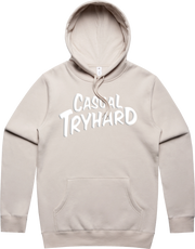 JUSTIN WONG - 'Casual Tryhard' Premium Puff Print Hoodie - Sand