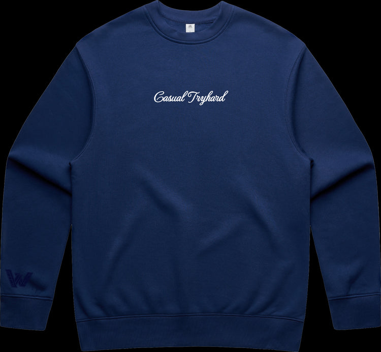 JUSTIN WONG - 'Casual Tryhard' Premium Embroidered Crew Neck