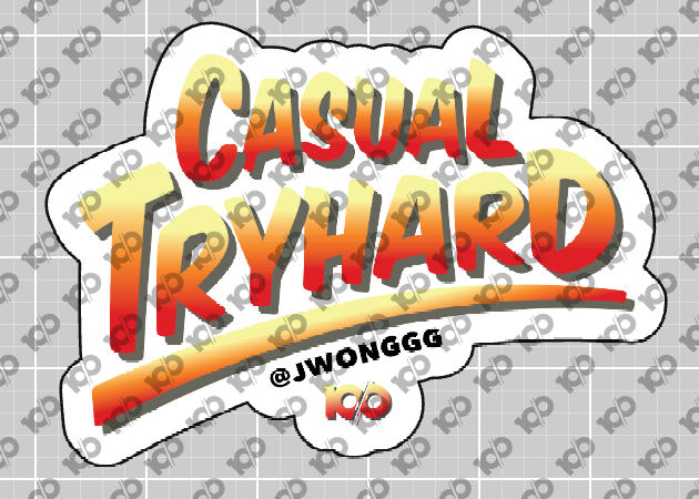 JWONGGG - 'Casual Tryhard World Warrior' - Sticker – 10/0 Merch