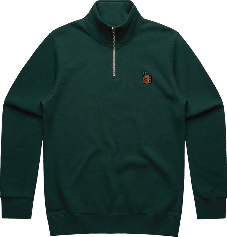 TEKKEN - 'Mokujin' Small Logo Embroidered Quarter-Zip Sweatshirt