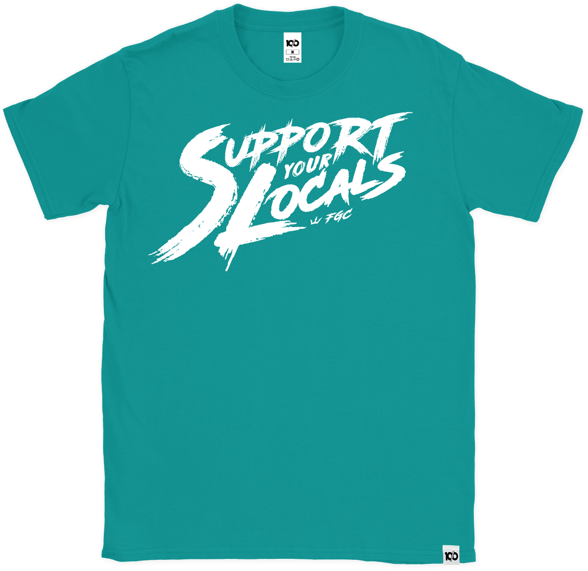 'Support Your Locals Logo' T-Shirt - Jade – 10/0 Merch