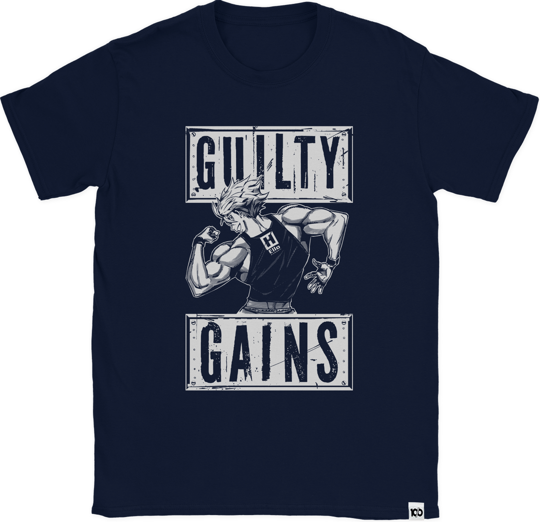 guilty gear shirt - 'Guilty Gains' T-Shirt Label:Bar Cycling Gloves Women Men shirt unlocks a bloodstained barcode:4012927054970