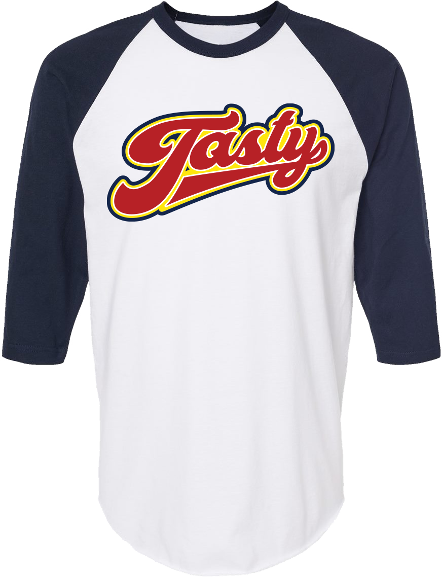 TASTY STEVE - 'Tasty Tee' Raglan Shirt - Cardinals Blue – 10/0 Merch