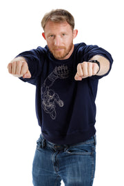 STREET FIGHTER - 'Tiger Uppercut' Crew Neck Sweatshirt - Blue
