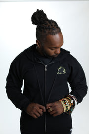 STREET FIGHTER 'Blanka Electric Thunder' embroidered zip up hoodie - Black