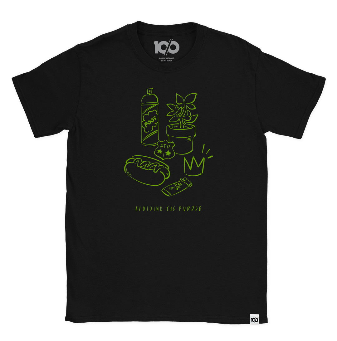 AVOIDING THE PUDDLE - 'Streamer Starter Pack' T-Shirt - Black – 10