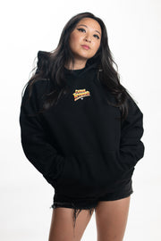 JUSTIN WONG - 'Casual Tryhard World Warrior' Embroidered Premium Hoodie  - Black