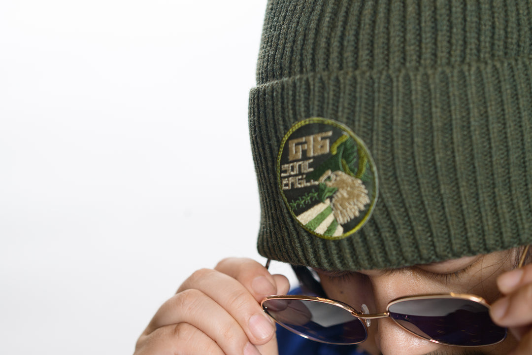 STREET FIGHTER - 'G16 Sonic Eagle' Beanie - Olive Green – 10/0 Merch