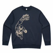 STREET FIGHTER - 'Tiger Uppercut' Crew Neck Sweatshirt - Blue